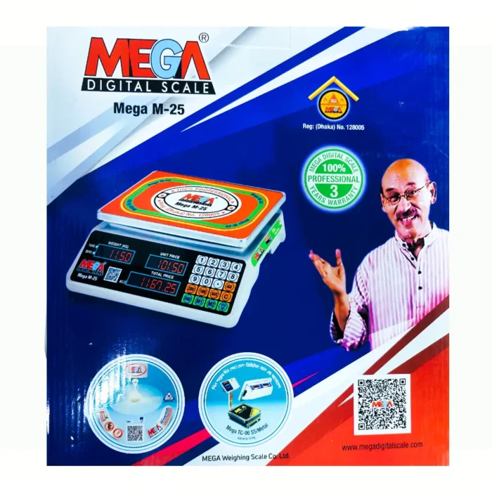 Mega Digital Weight Scale 25 kg (Model M-25) Price Computing Scale (7) Mega Digital Weight Scale 25 kg (Model M-25) Price Computing Scale (7)