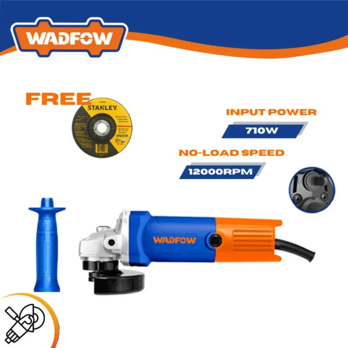 WADFOW WAG35762 710W Angle Grinder – High-Speed, Compact & Reliable Power Tool (1) (1) WADFOW WAG35762 710W Angle Grinder – High-Speed, Compact & Reliable Power Tool (1) (1)